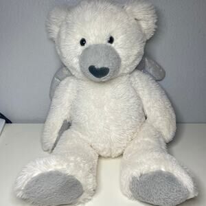 Kellytoy Brooke the Polar Bear Plush 20” White Gray Large Angel Wings